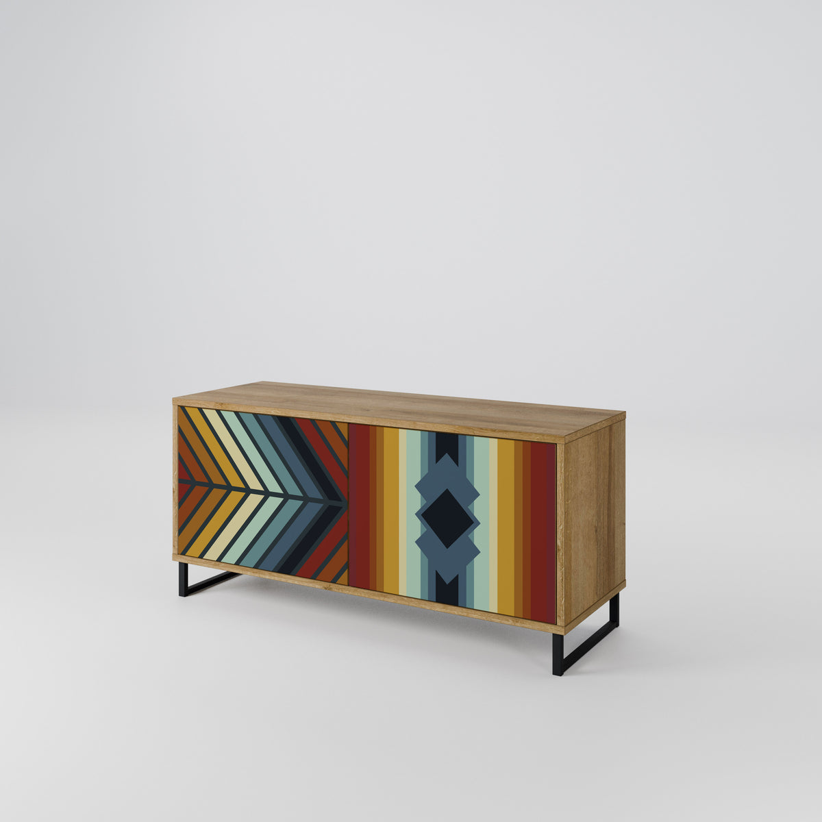 INDIGENOUS ZIGZAG Mueble de TV Compacto de 2 puertas
