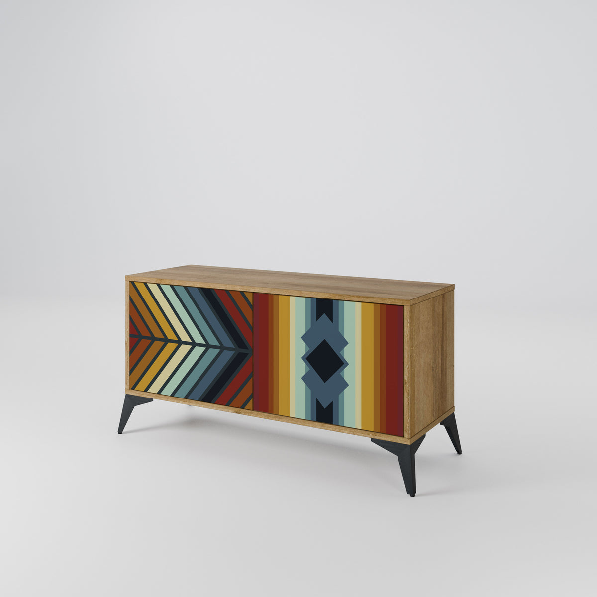 INDIGENOUS ZIGZAG Mueble de TV Compacto de 2 puertas