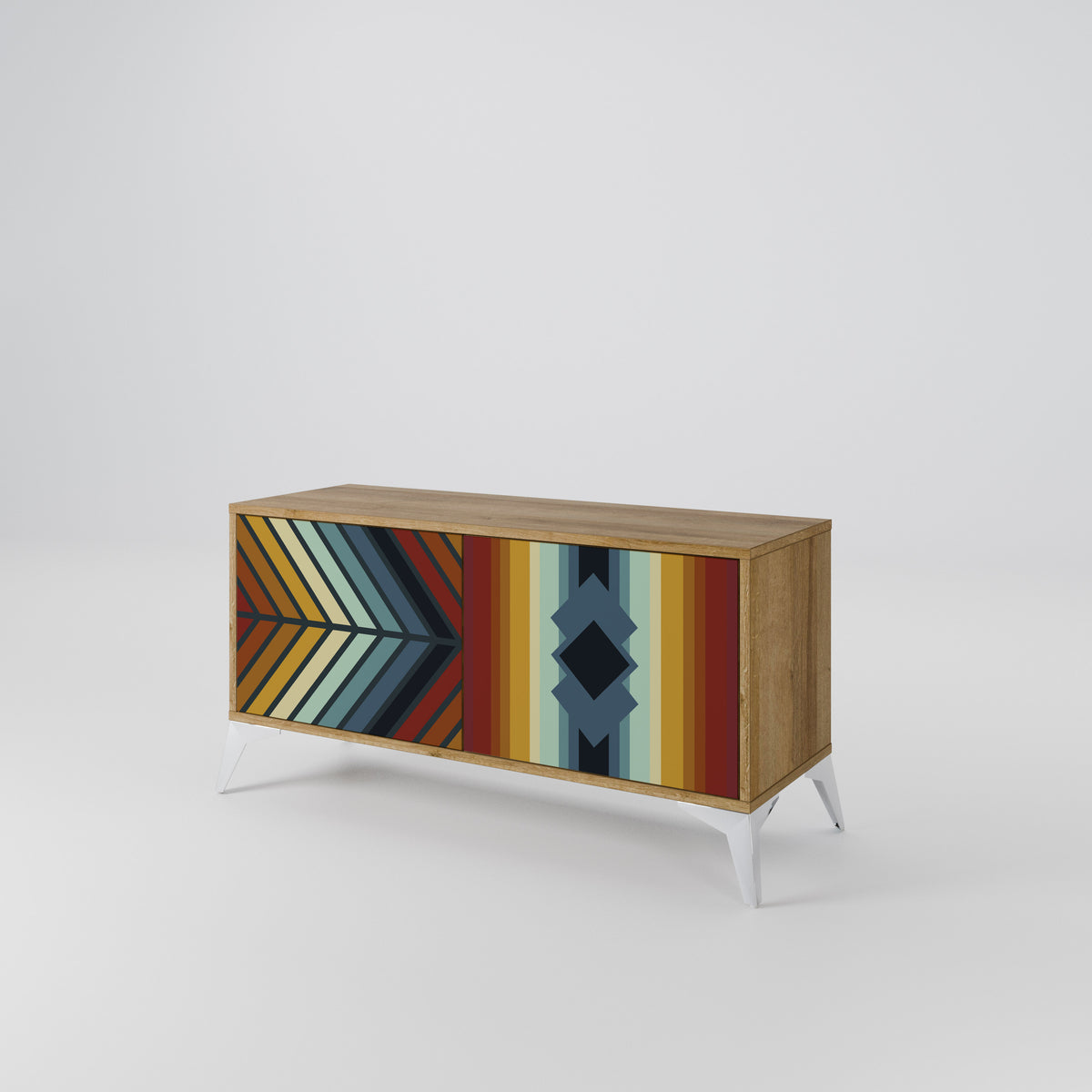 INDIGENOUS ZIGZAG Mueble de TV Compacto de 2 puertas