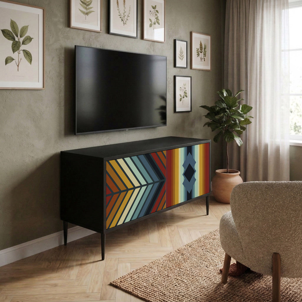 INDIGENOUS ZIGZAG Mueble de TV Compacto de 2 puertas