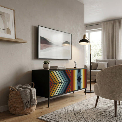 INDIGENOUS ZIGZAG Mueble de TV Compacto de 2 puertas