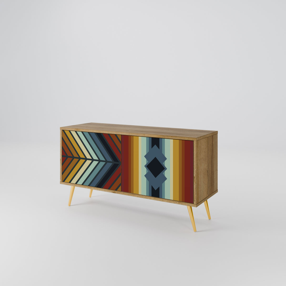 INDIGENOUS ZIGZAG Mueble de TV Compacto de 2 puertas