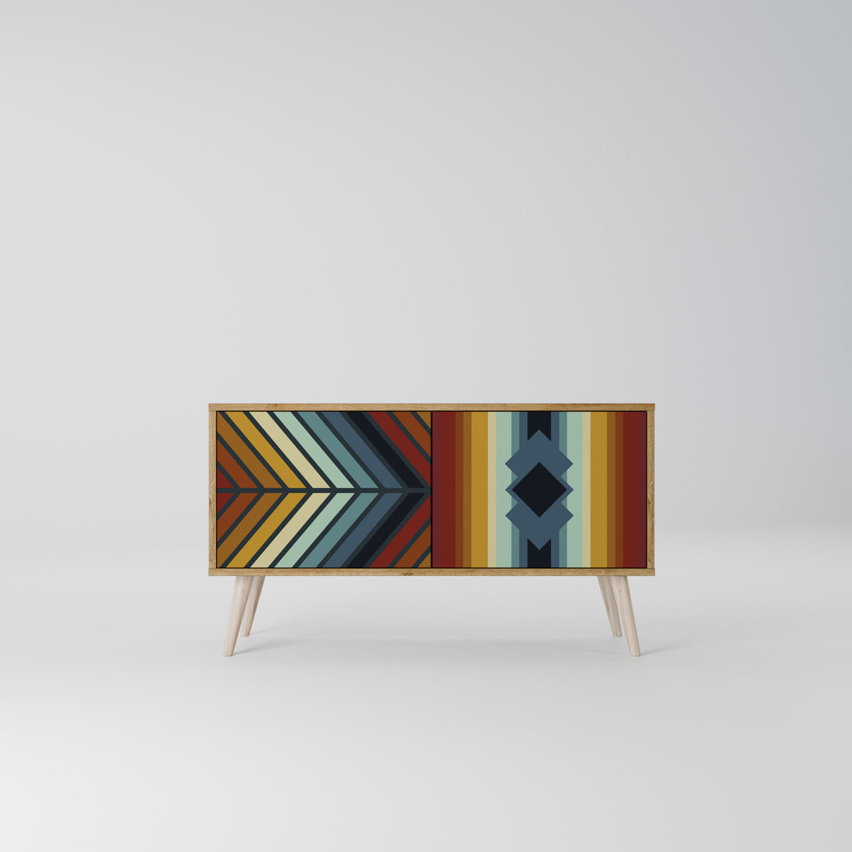 INDIGENOUS ZIGZAG Mueble de TV Compacto de 2 puertas
