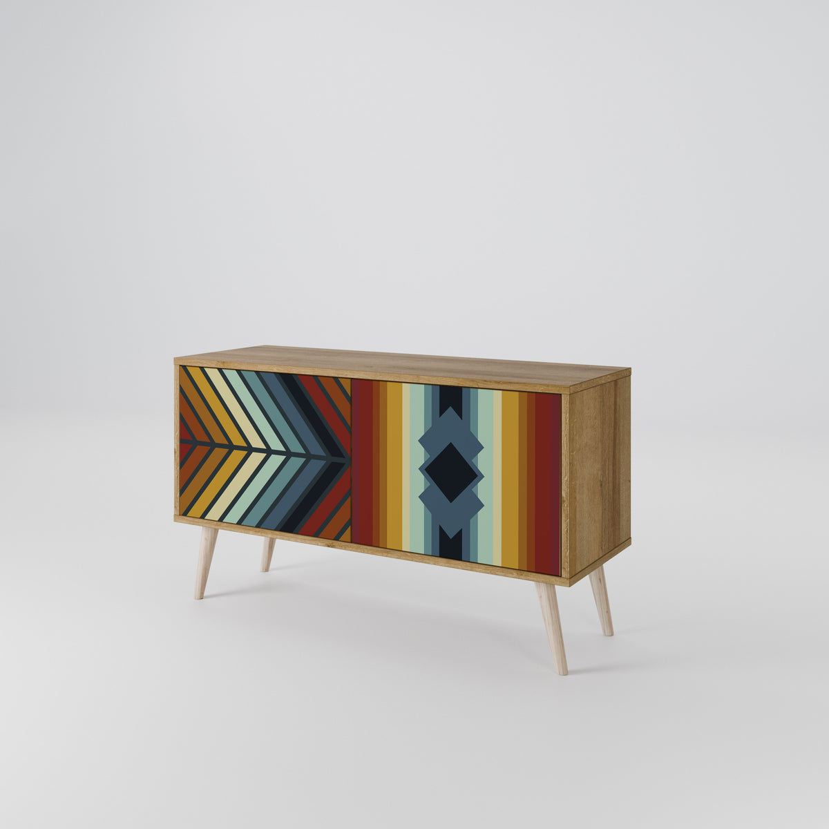 INDIGENOUS ZIGZAG Mueble de TV Compacto de 2 puertas