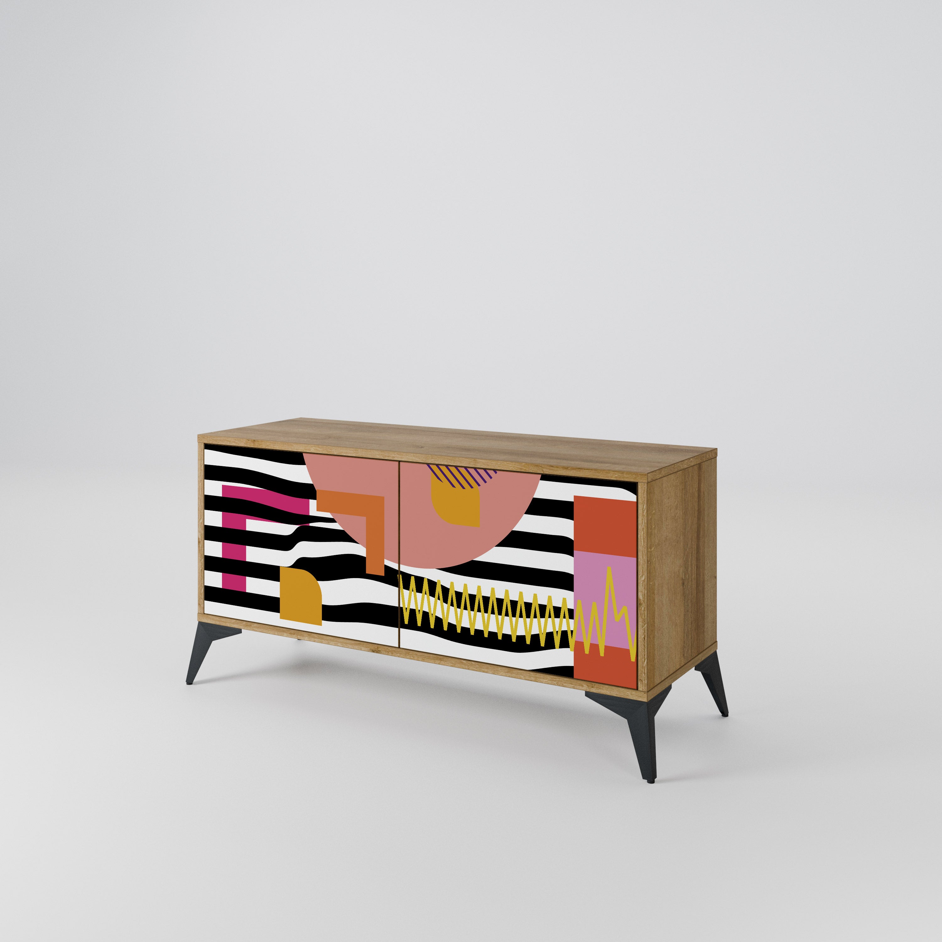 CHROMATIC ABSTRACT Compact 2-Door TV Cabinet