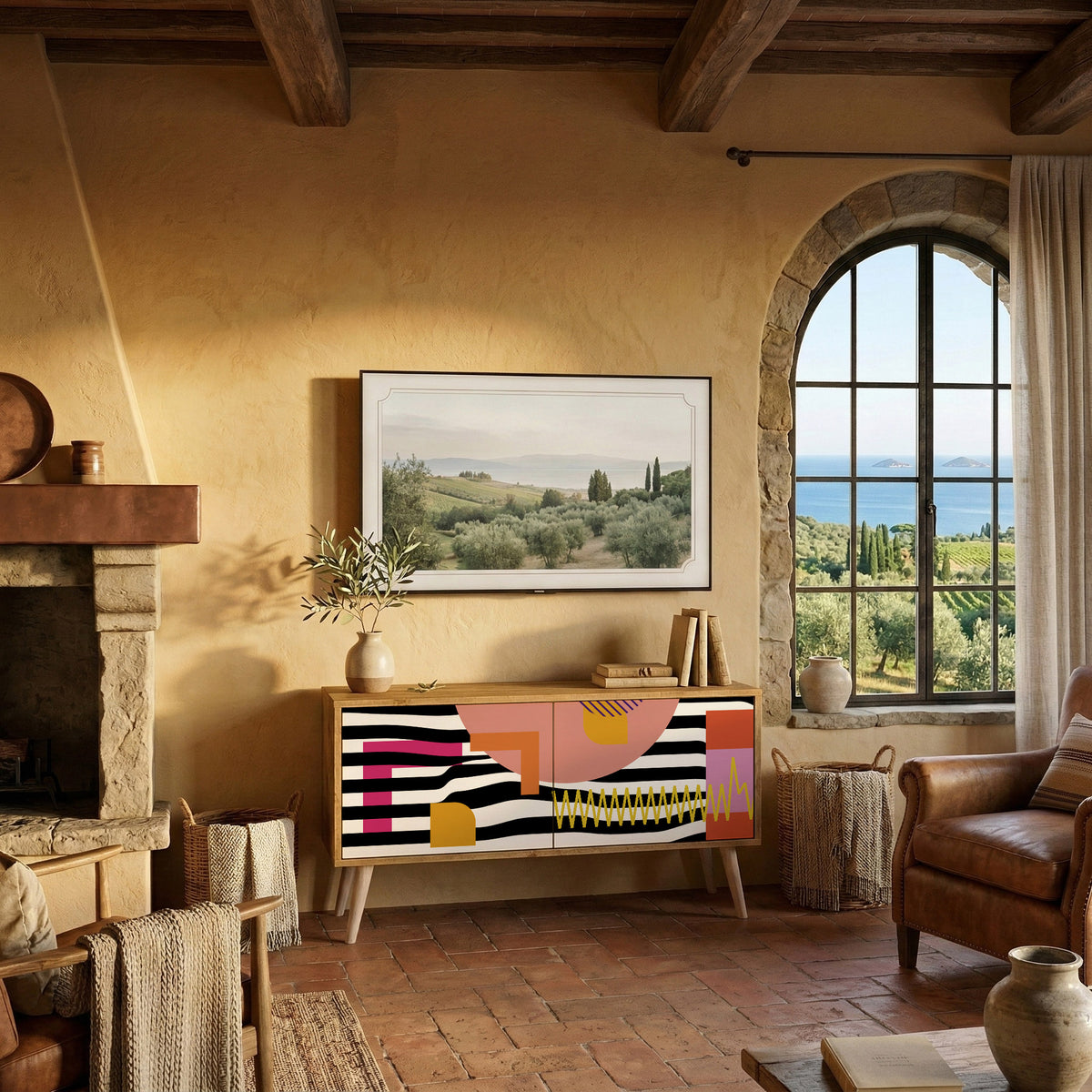 CHROMATIC ABSTRACT Mueble de TV Compacto de 2 puertas