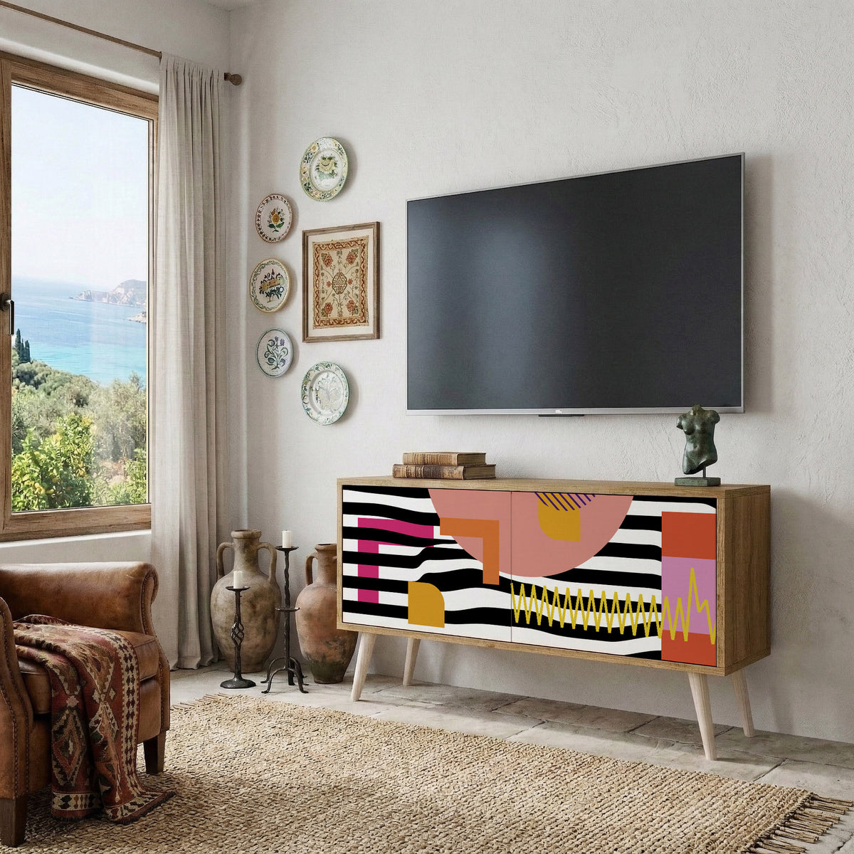 CHROMATIC ABSTRACT Mueble de TV Compacto de 2 puertas