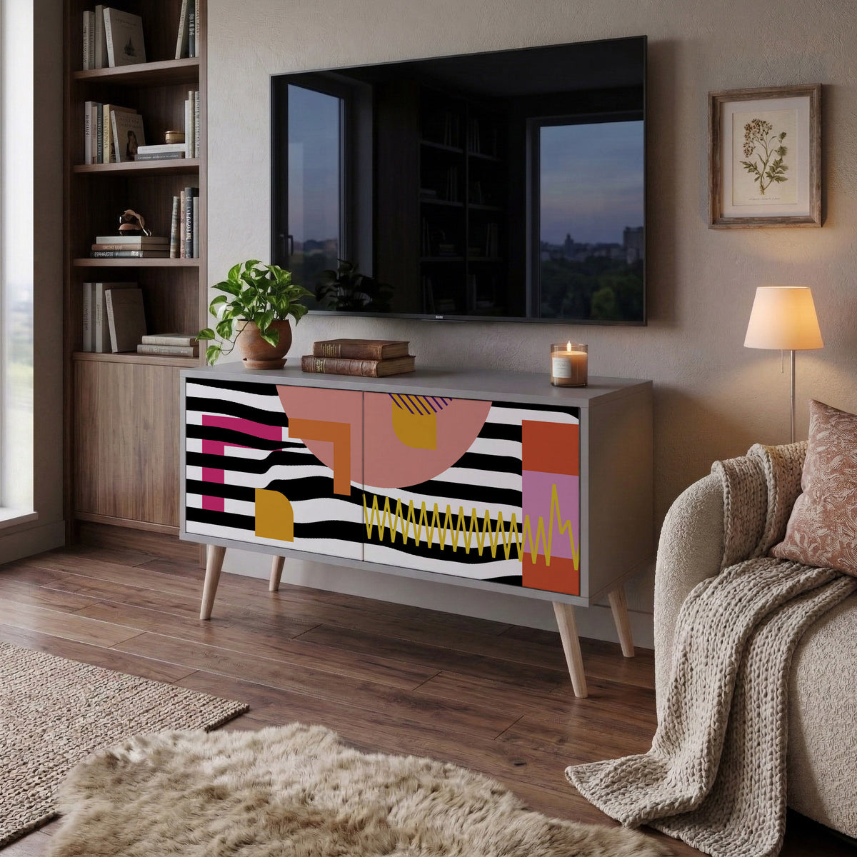 CHROMATIC ABSTRACT Mueble de TV Compacto de 2 puertas