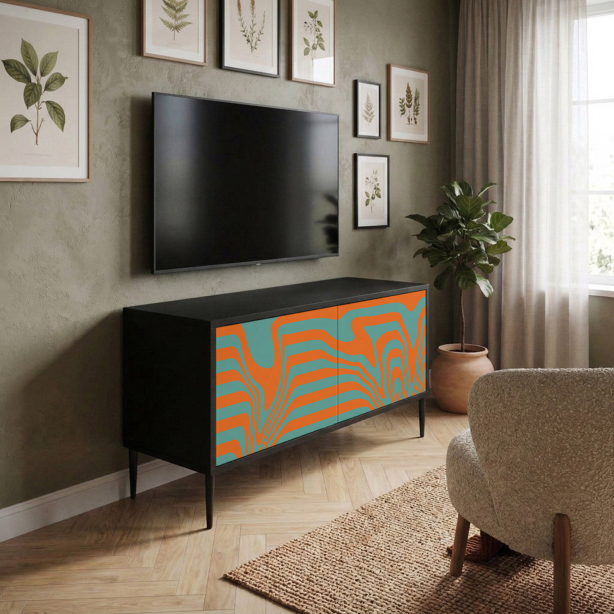 LINE COLLAPSE Mueble de TV Compacto de 2 puertas