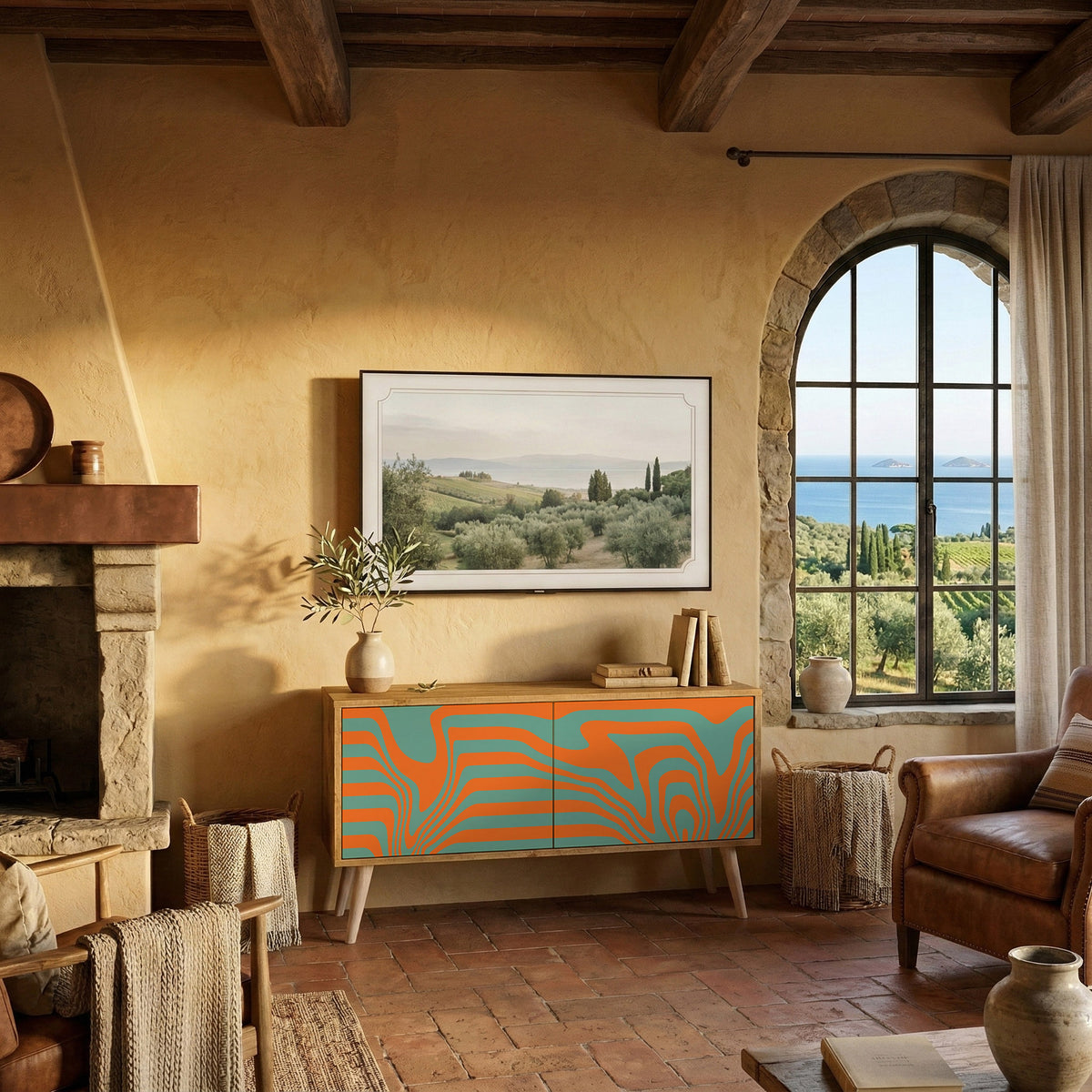 LINE COLLAPSE Mueble de TV Compacto de 2 puertas