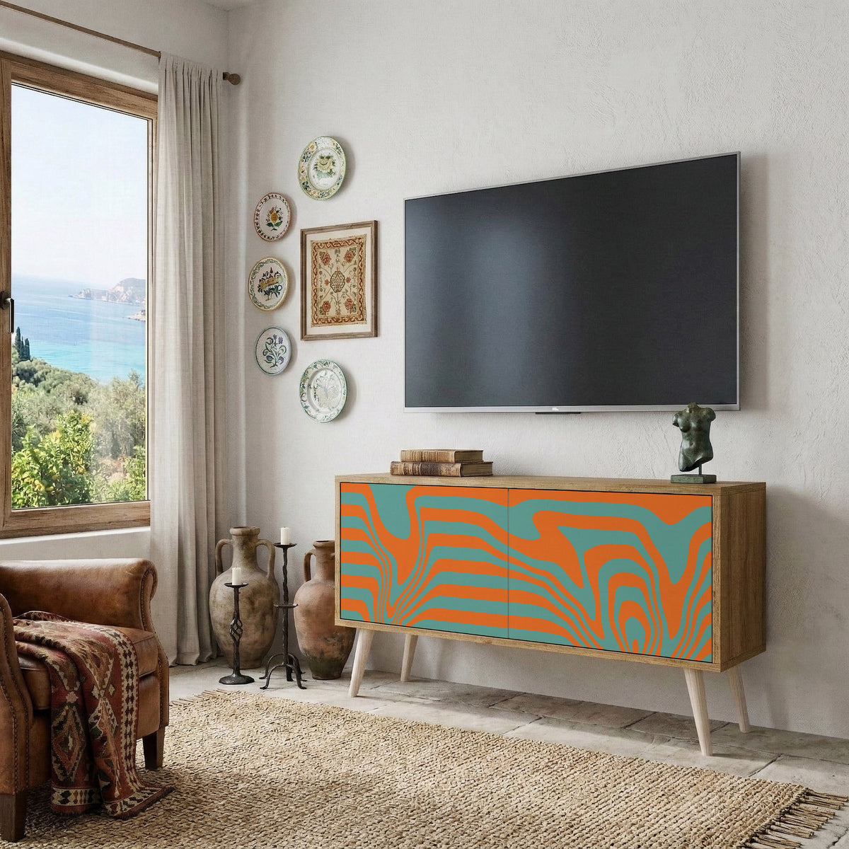 LINE COLLAPSE Mueble de TV Compacto de 2 puertas