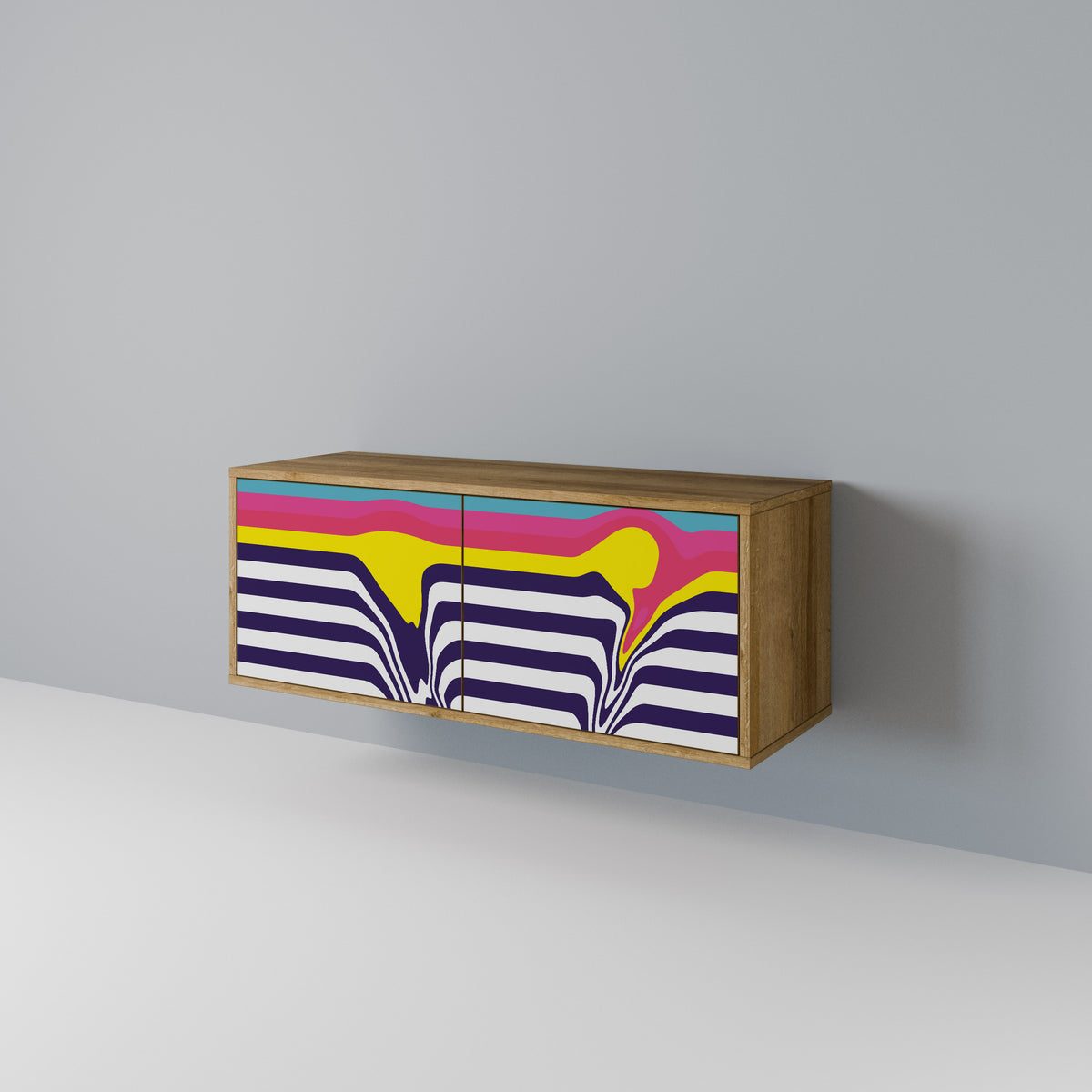 COLORFUL DIVERSION Mueble de TV Compacto de 2 puertas