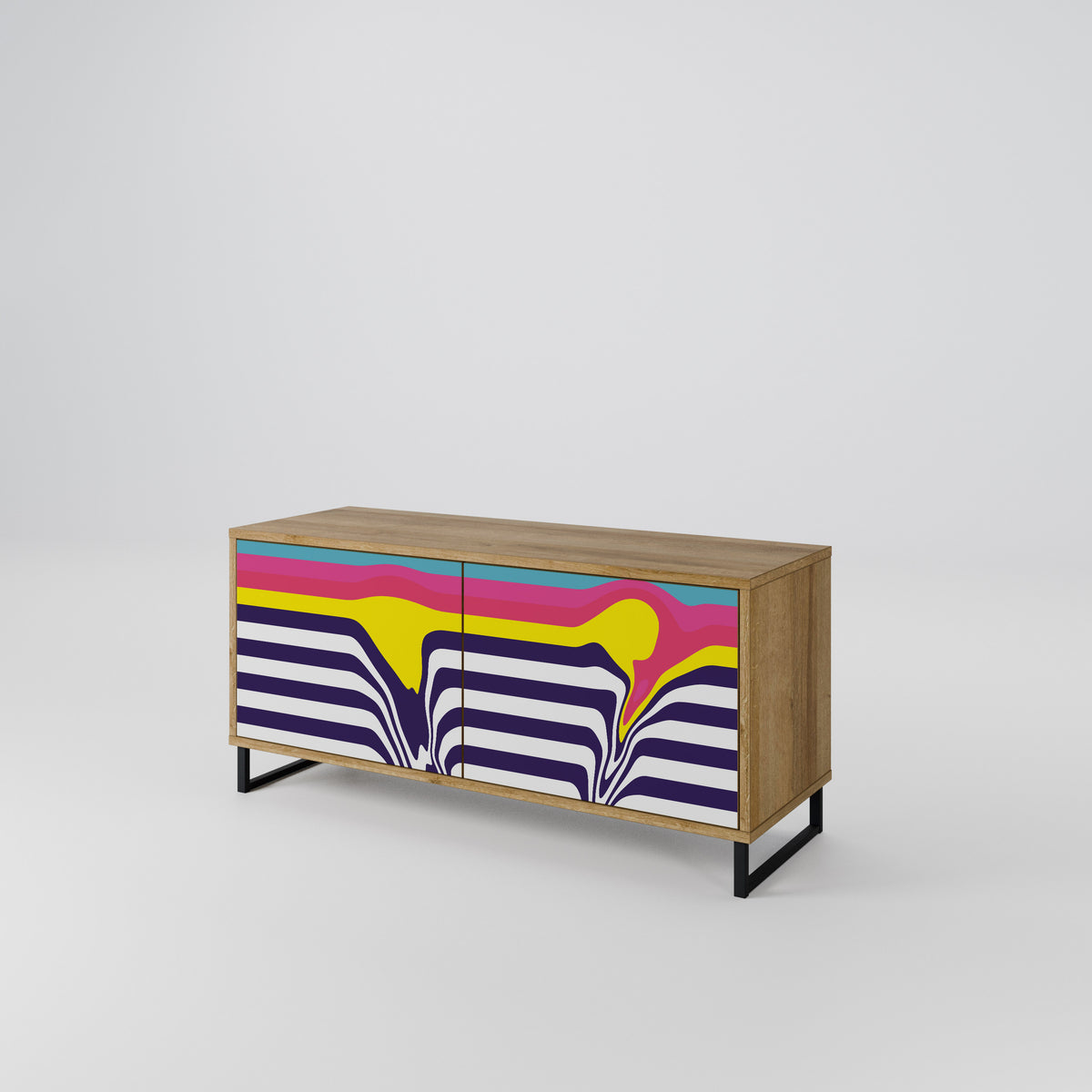 COLORFUL DIVERSION Mueble de TV Compacto de 2 puertas
