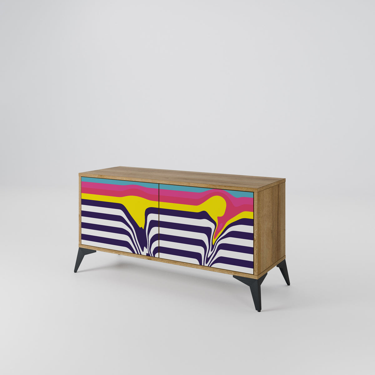 COLORFUL DIVERSION Mueble de TV Compacto de 2 puertas