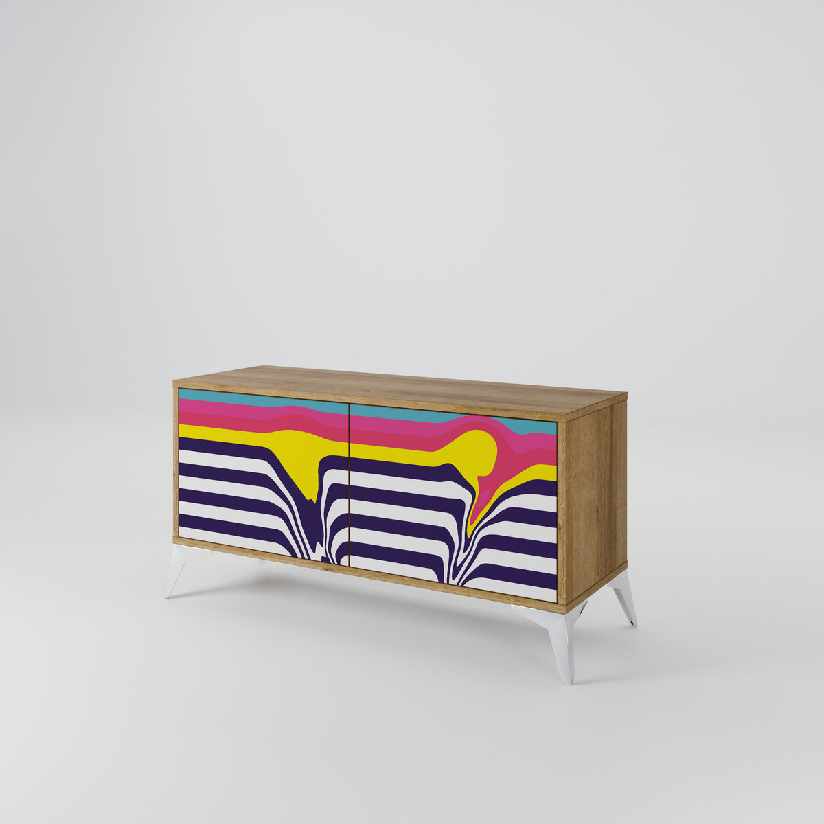 COLORFUL DIVERSION Mueble de TV Compacto de 2 puertas