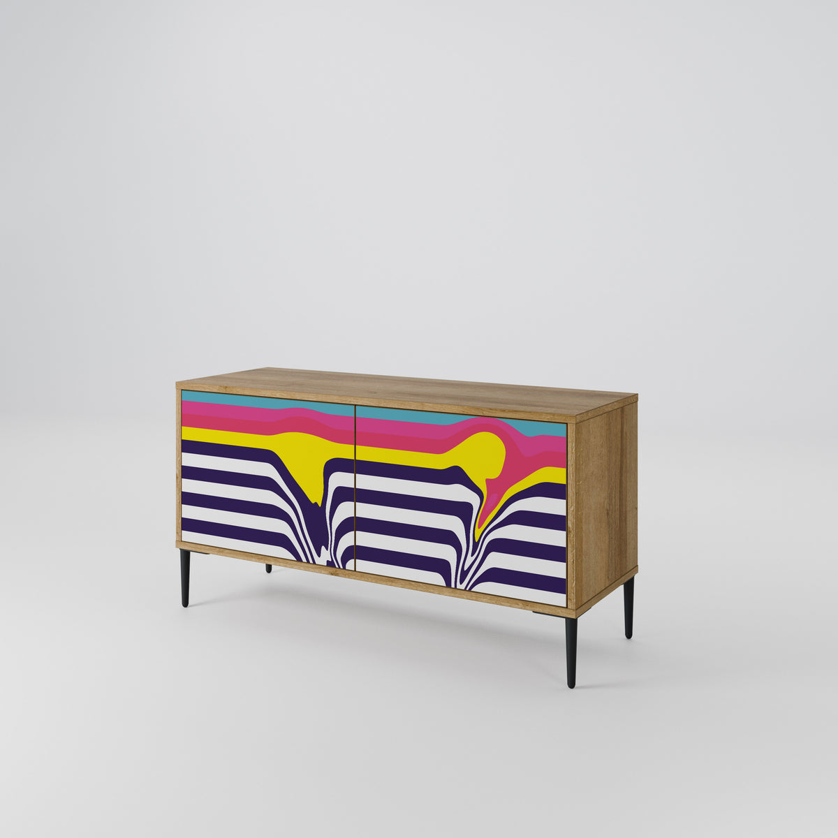COLORFUL DIVERSION Mueble de TV Compacto de 2 puertas