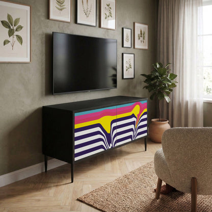 COLORFUL DIVERSION Mueble de TV Compacto de 2 puertas
