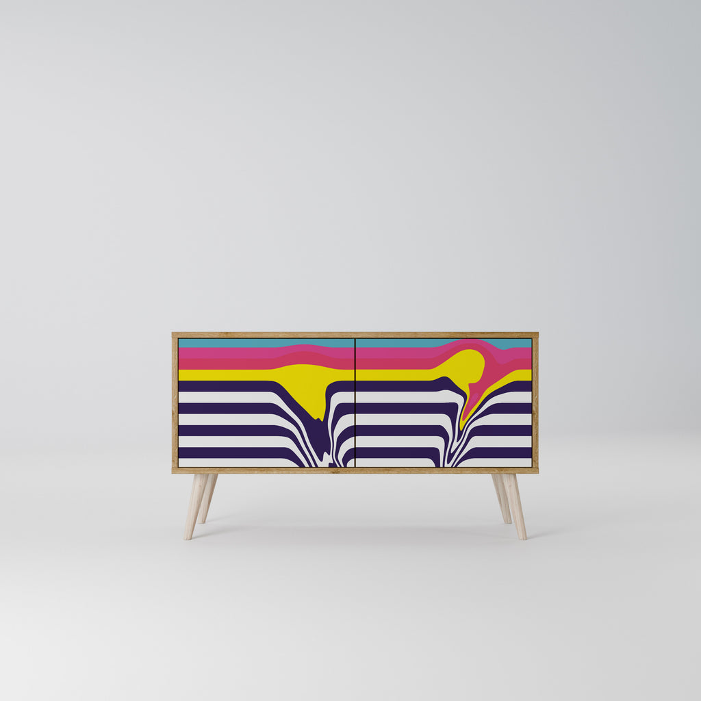 COLORFUL DIVERSION Mueble de TV Compacto de 2 puertas
