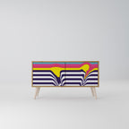 COLORFUL DIVERSION Mueble de TV Compacto de 2 puertas