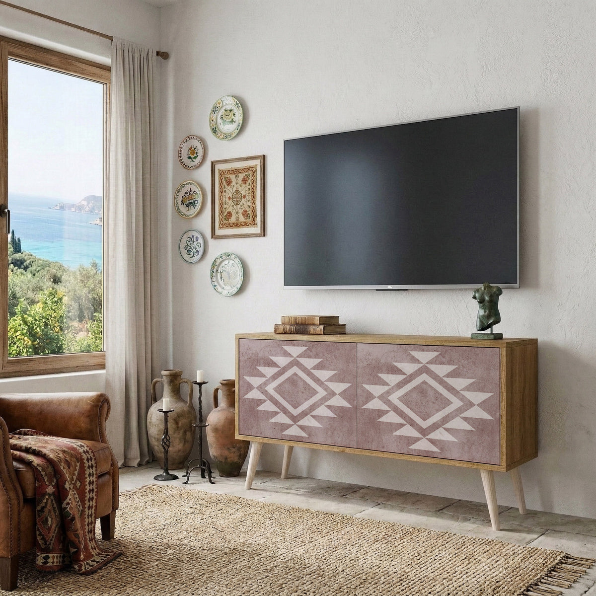 MARVEL MOSAIC Mueble de TV Compacto de 2 puertas