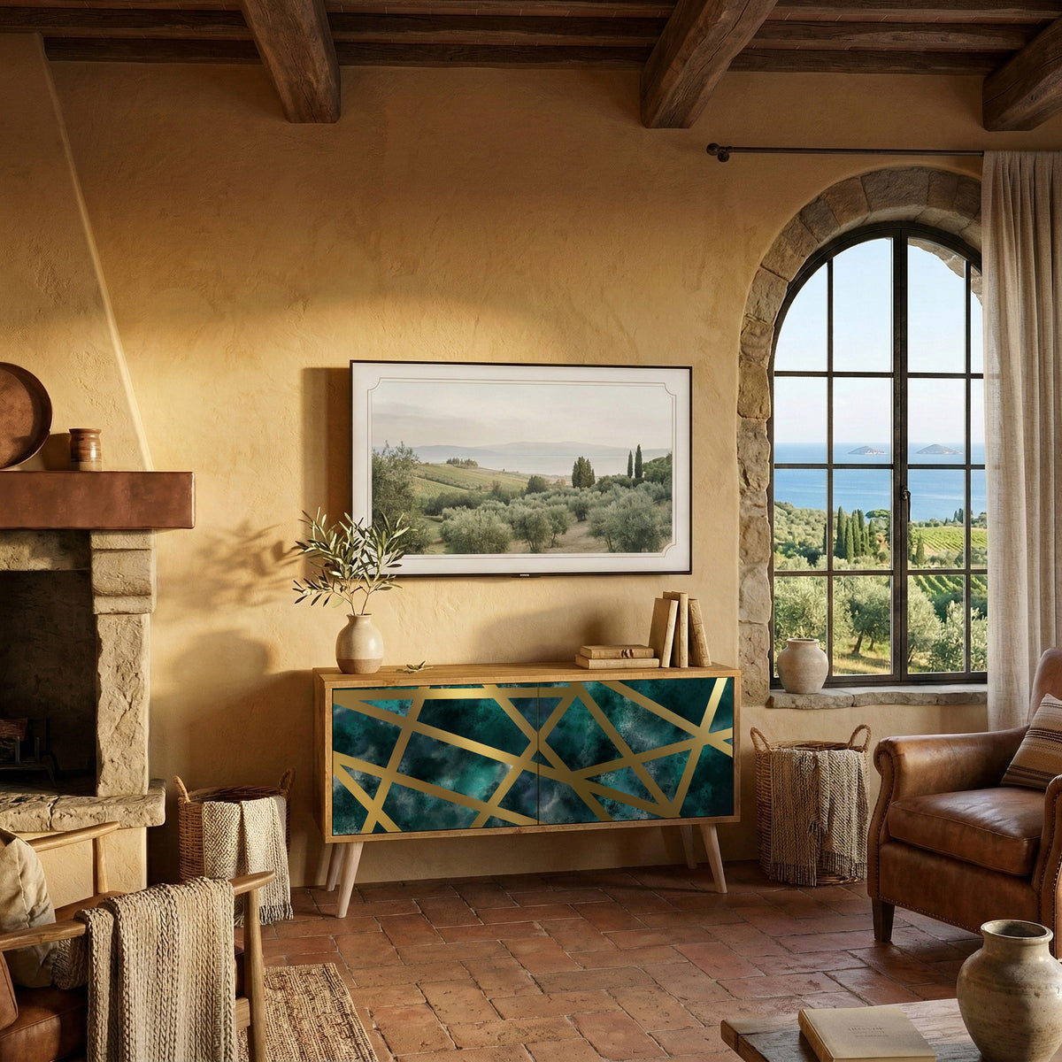 THE LABYRINTH OF GOLD Mueble de TV Compacto de 2 puertas