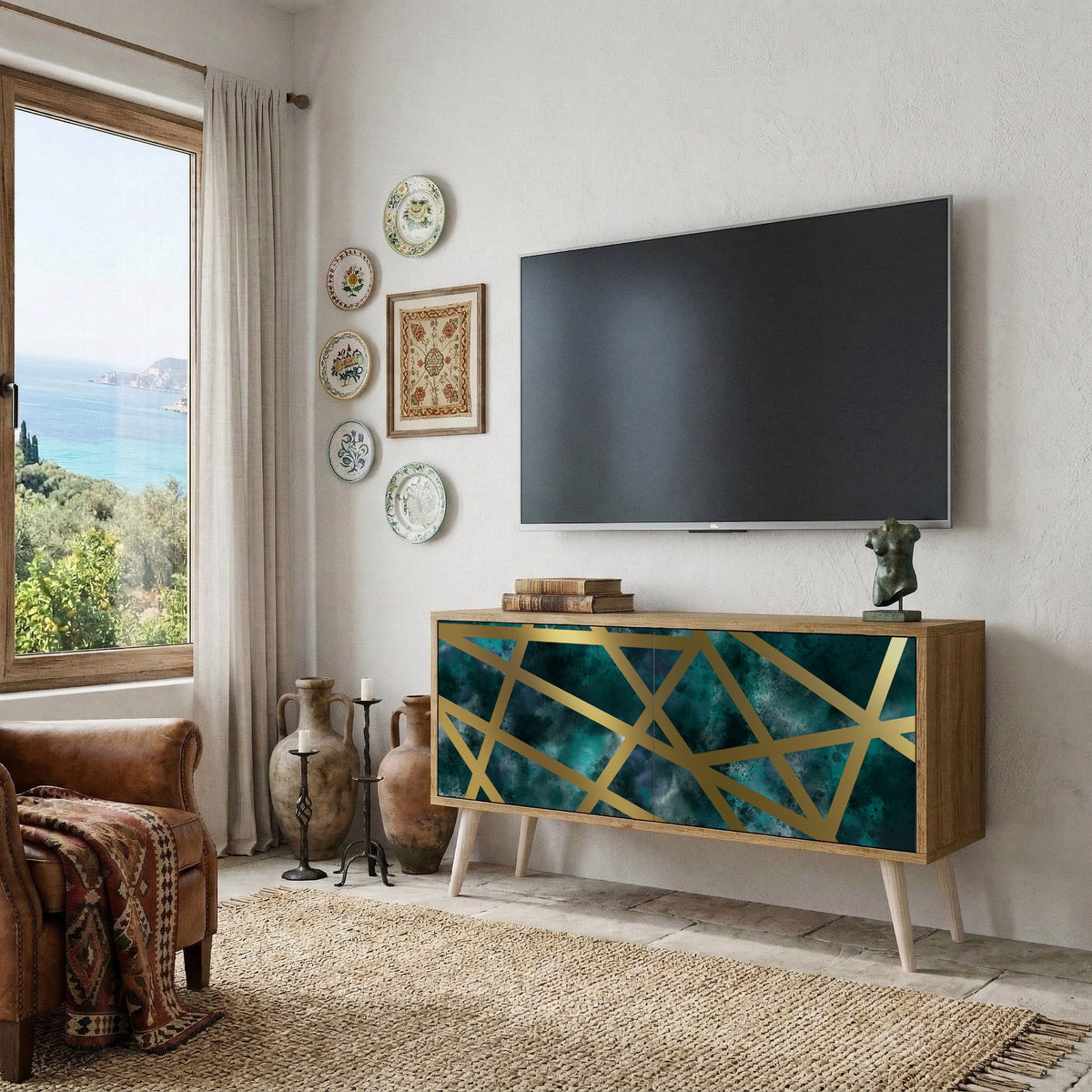 THE LABYRINTH OF GOLD Mueble de TV Compacto de 2 puertas