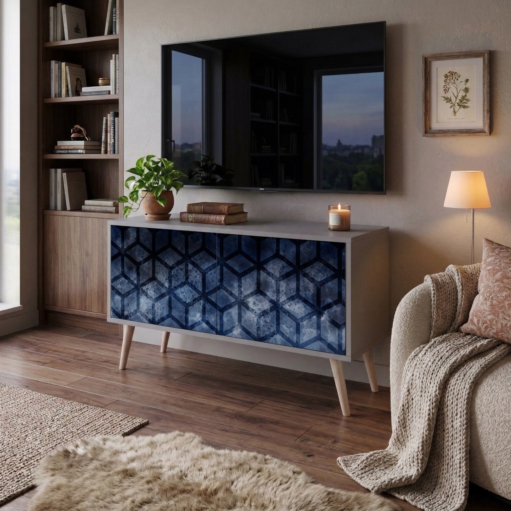 CUBIC MIST Compact 2-Door TV Cabinet