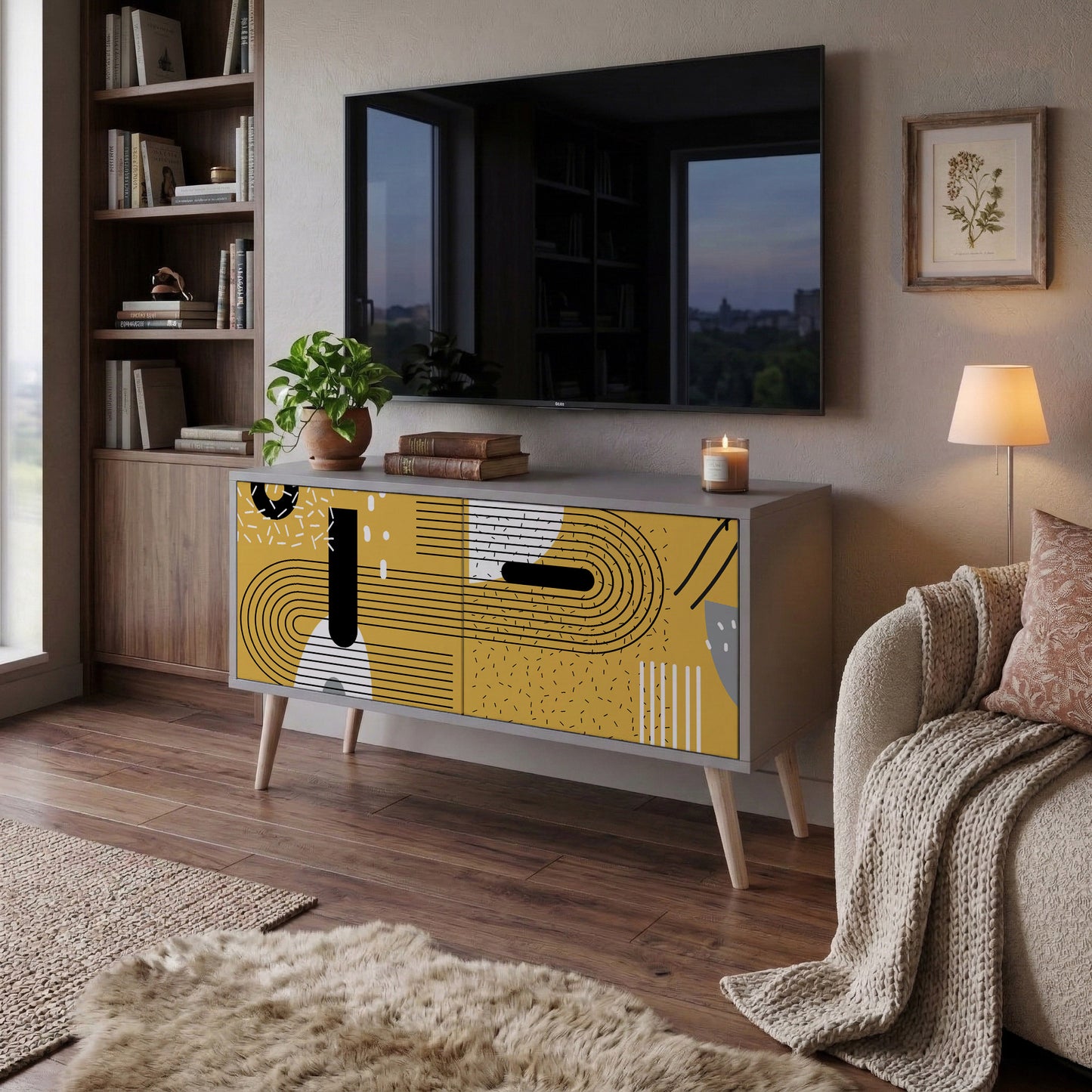 SHAPESHIFT SYMPHONY Mueble de TV Compacto de 2 puertas