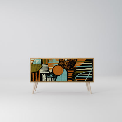 GEODE GLIMMER Mueble de TV Compacto de 2 puertas
