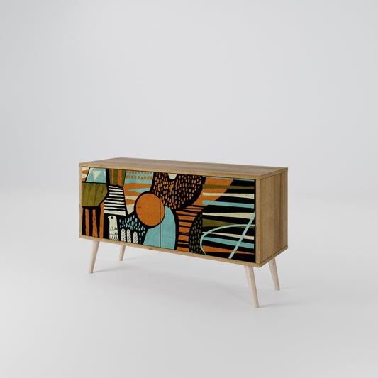 GEODE GLIMMER Mueble de TV Compacto de 2 puertas