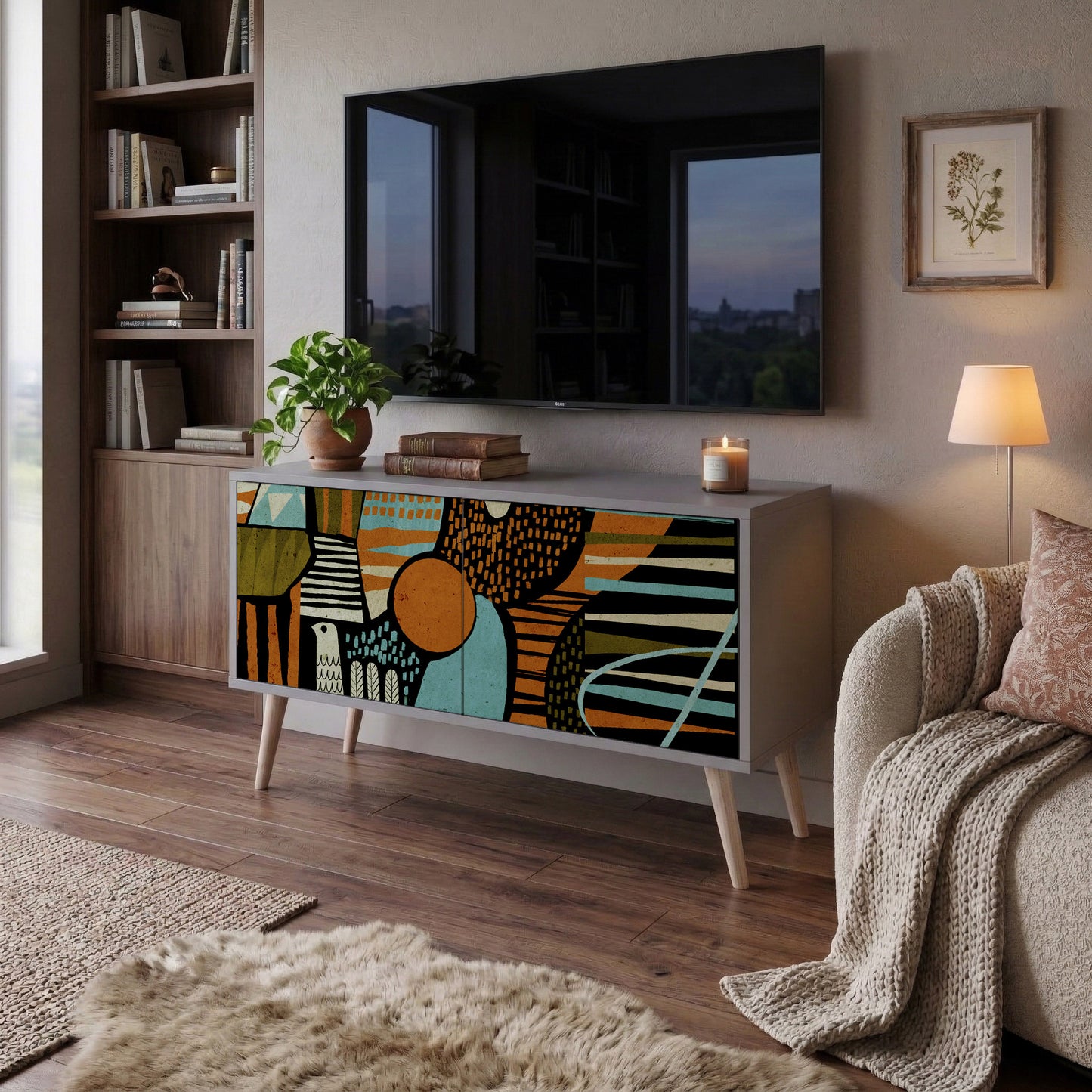 GEODE GLIMMER Mueble de TV Compacto de 2 puertas