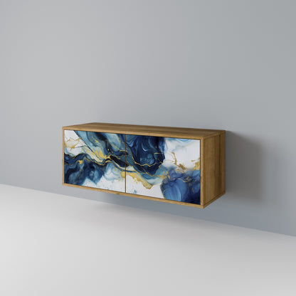 INKY MARBLE Mueble de TV Compacto de 2 puertas