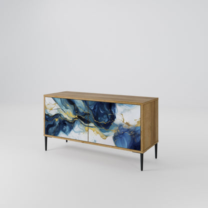 INKY MARBLE Mueble de TV Compacto de 2 puertas