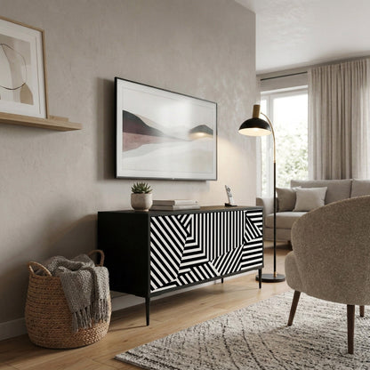 ILLUSIONARY LATTICE Mueble de TV Compacto de 2 puertas