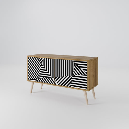 ILLUSIONARY LATTICE Mueble de TV Compacto de 2 puertas