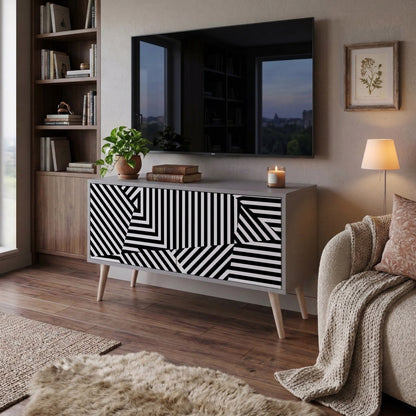 ILLUSIONARY LATTICE Mueble de TV Compacto de 2 puertas
