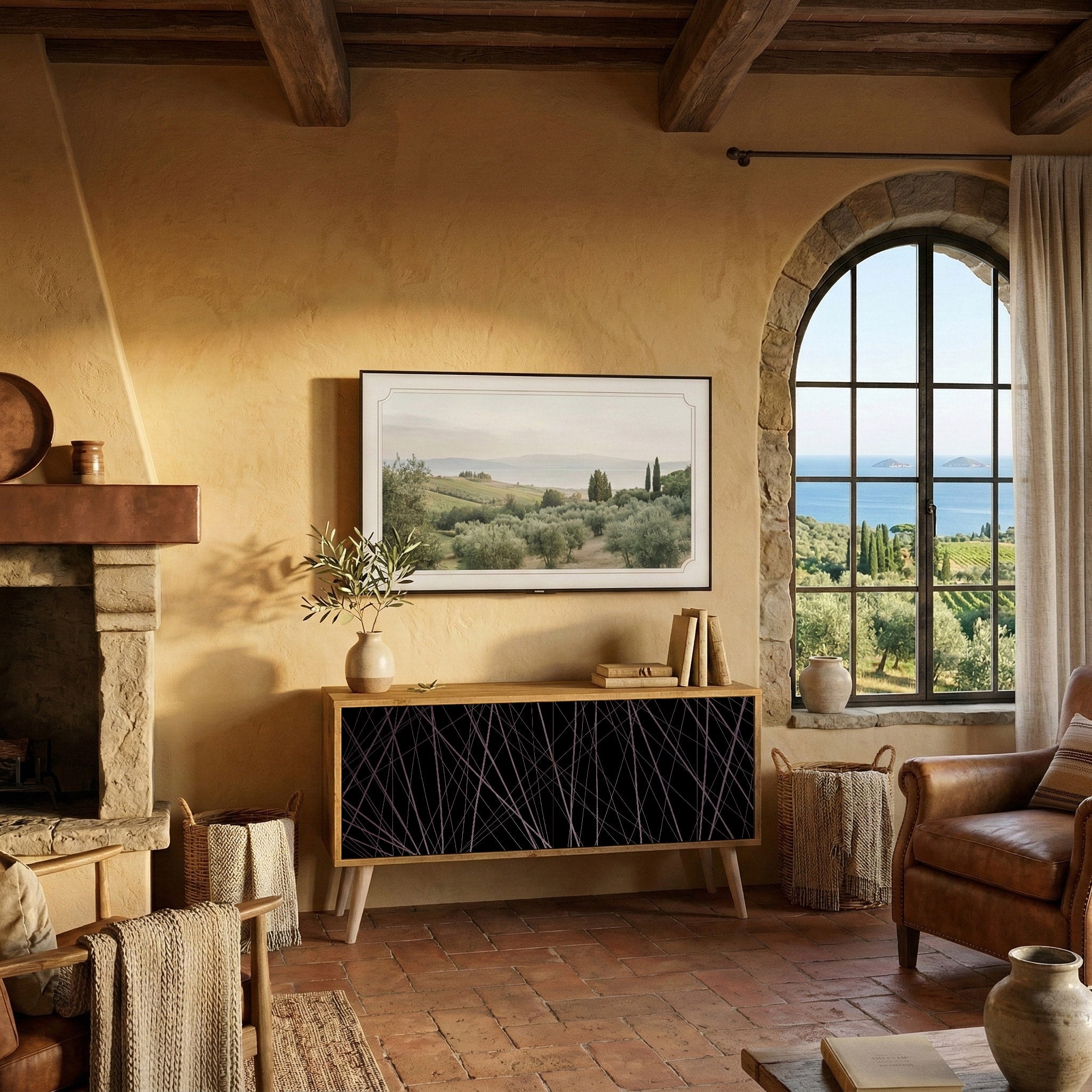 SHIMMER SPIDERGRAM Compact 2-Door TV Cabinet