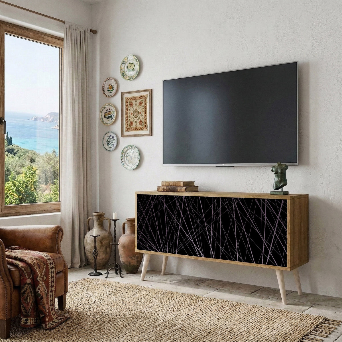 SHIMMER SPIDERGRAM Mueble de TV Compacto de 2 puertas