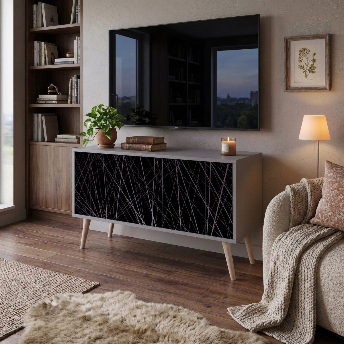 SHIMMER SPIDERGRAM Mueble de TV Compacto de 2 puertas