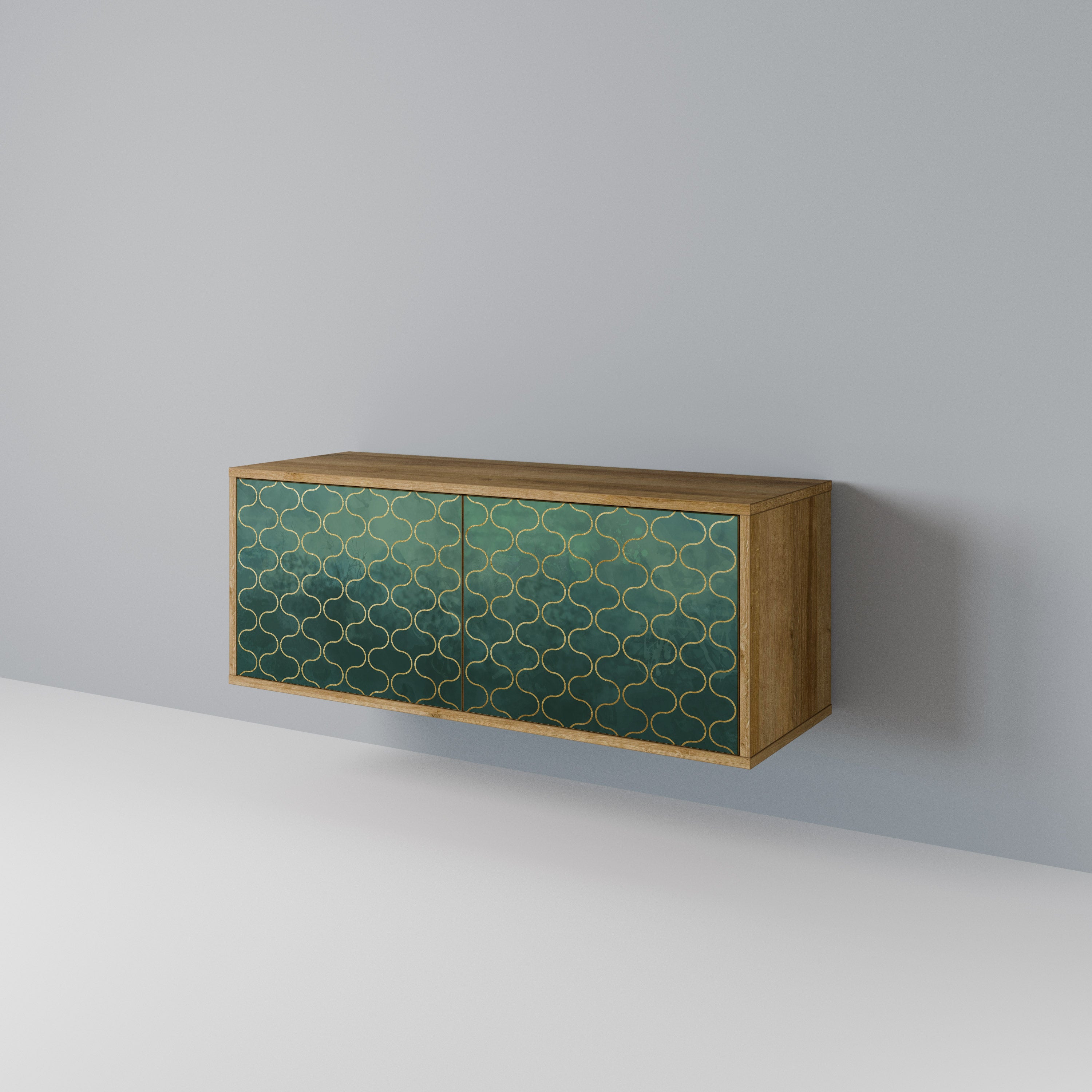 TESSELATED GREENERY Compact 2-Door TV Cabinet