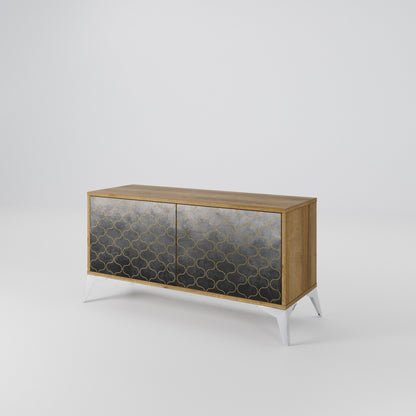 TESSELATED GRAYISH Mueble de TV Compacto de 2 puertas