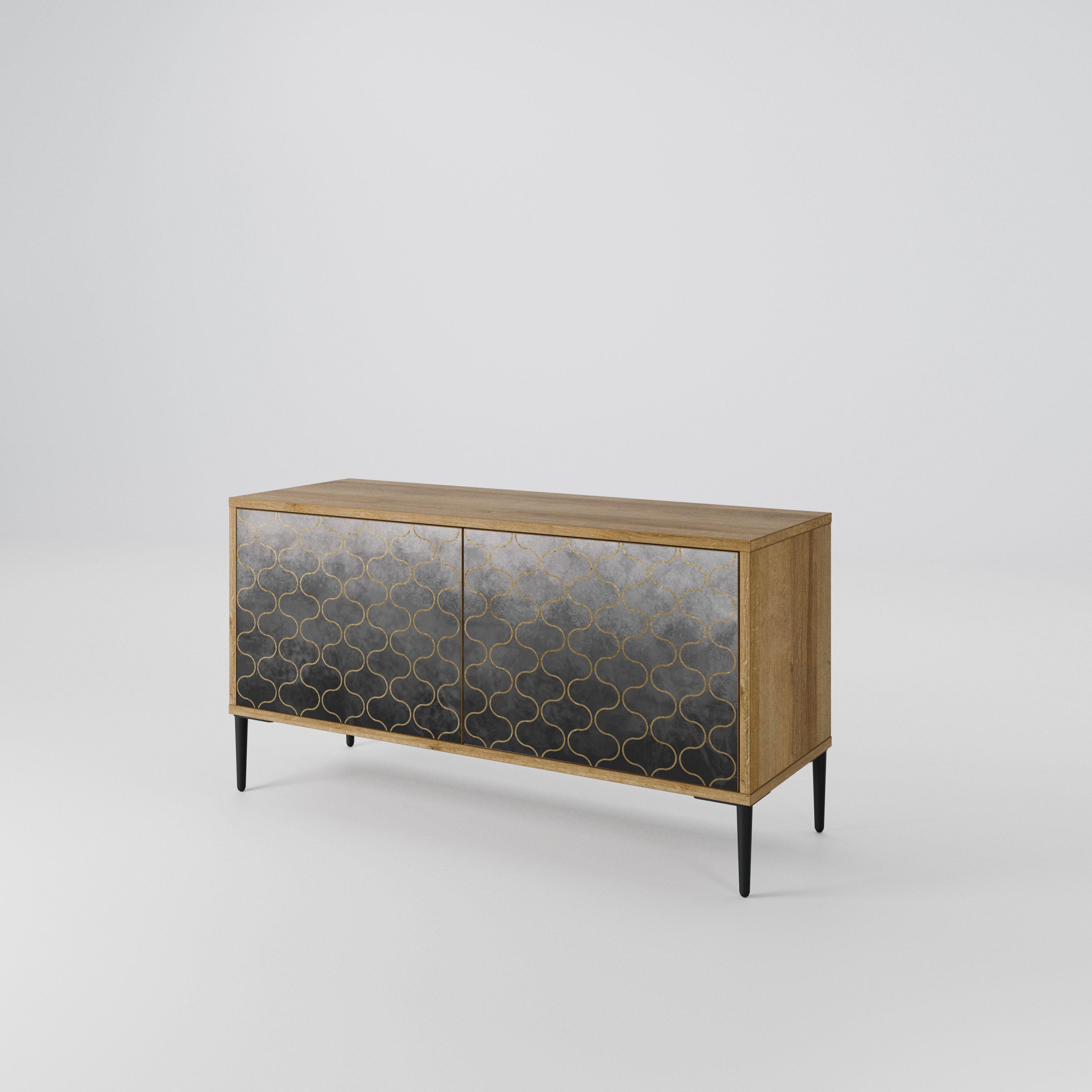 TESSELATED GRAYISH Compact 2-Door TV Cabinet