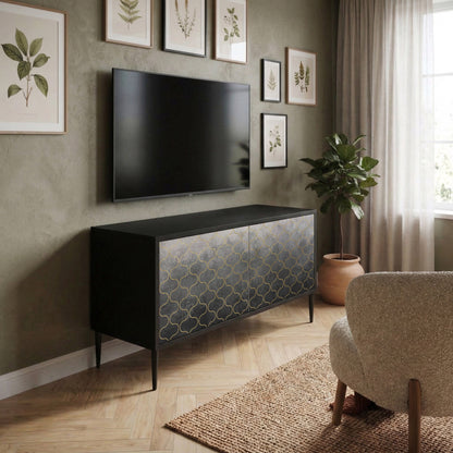 TESSELATED GRAYISH Mueble de TV Compacto de 2 puertas