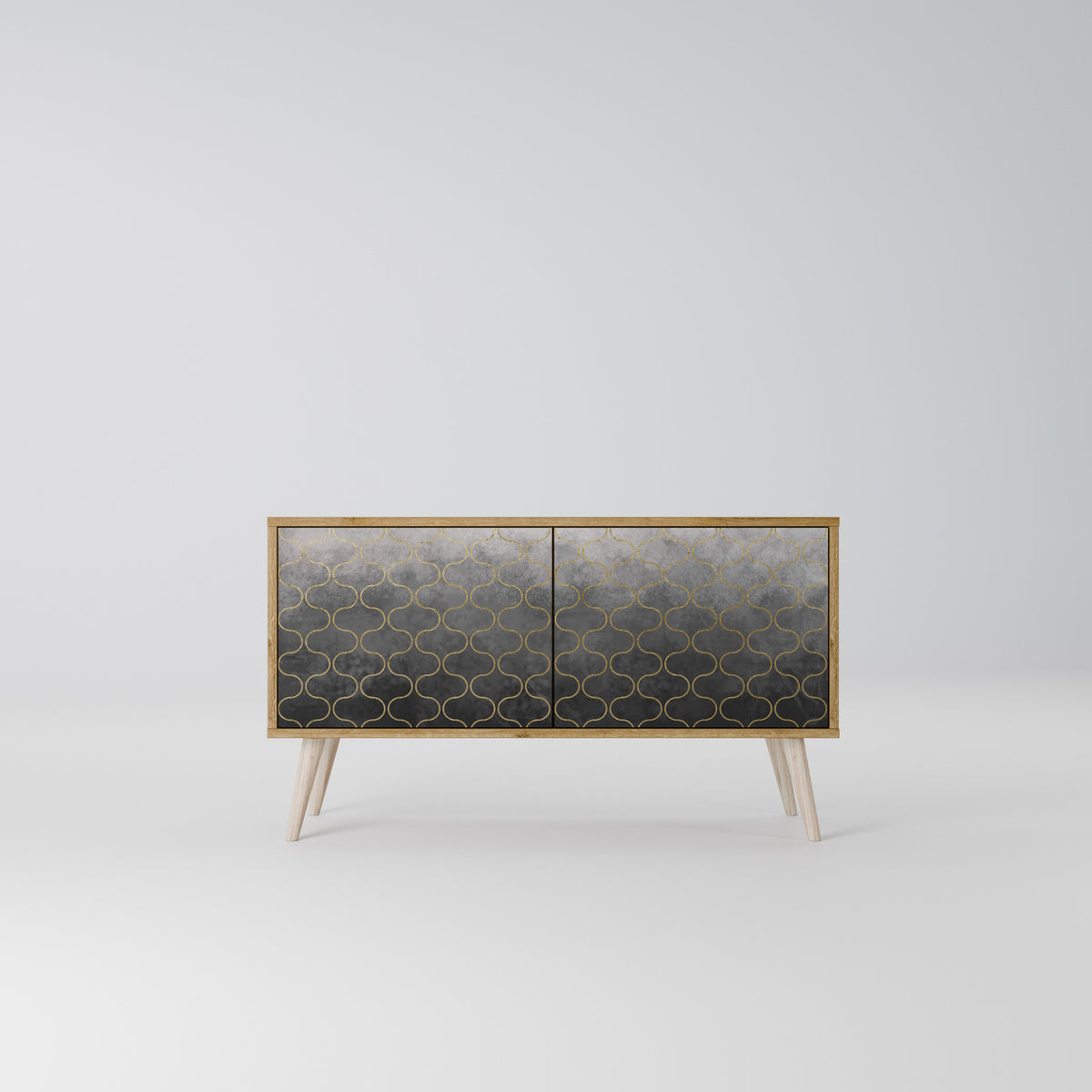 TESSELATED GRAYISH Mueble de TV Compacto de 2 puertas