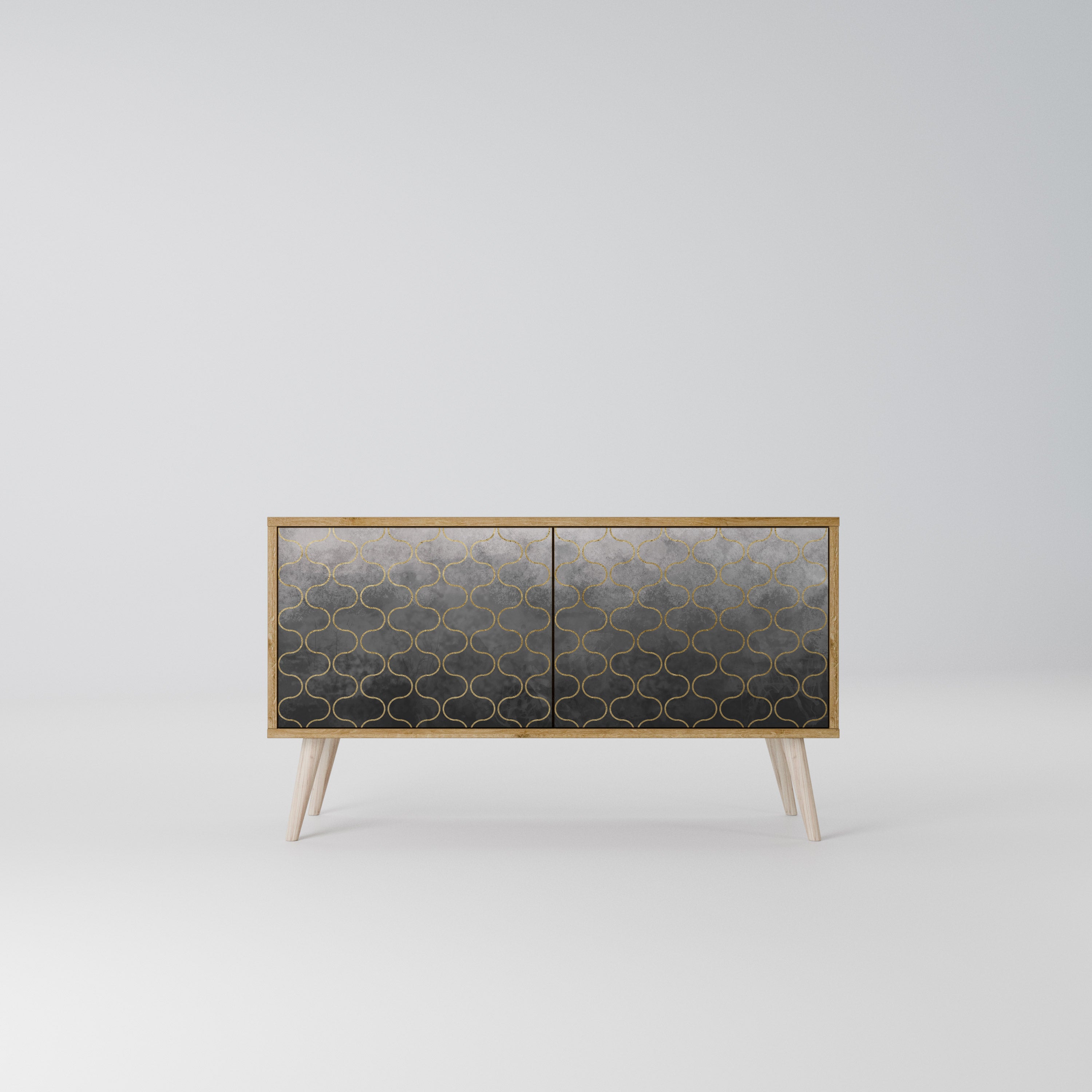 TESSELATED GRAYISH Compact 2-Door TV Cabinet