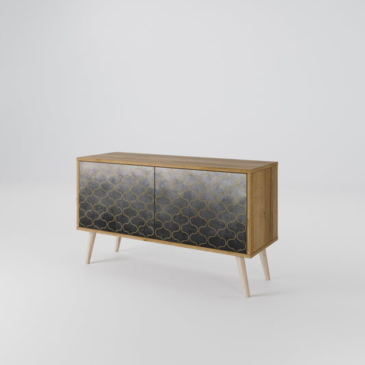 TESSELATED GRAYISH Mueble de TV Compacto de 2 puertas