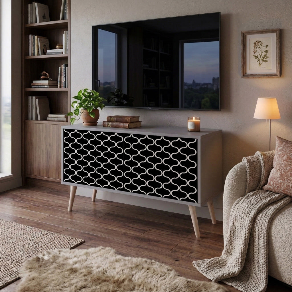 TESSELATED BLACKNESS Mueble de TV Compacto de 2 puertas