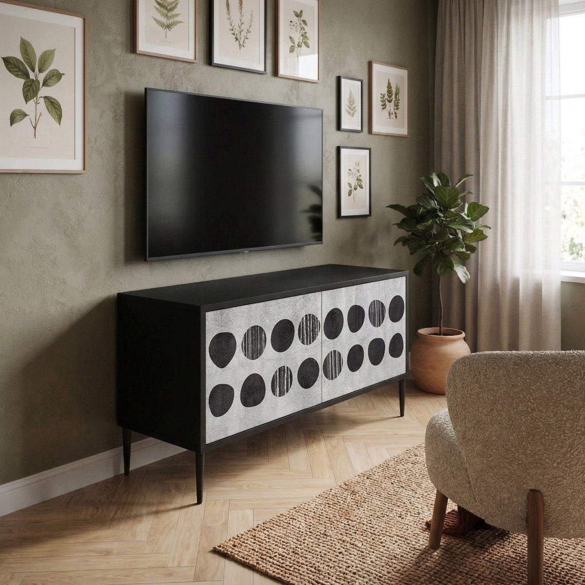 GHOSTLY GRADIENTS Mueble de TV Compacto de 2 puertas