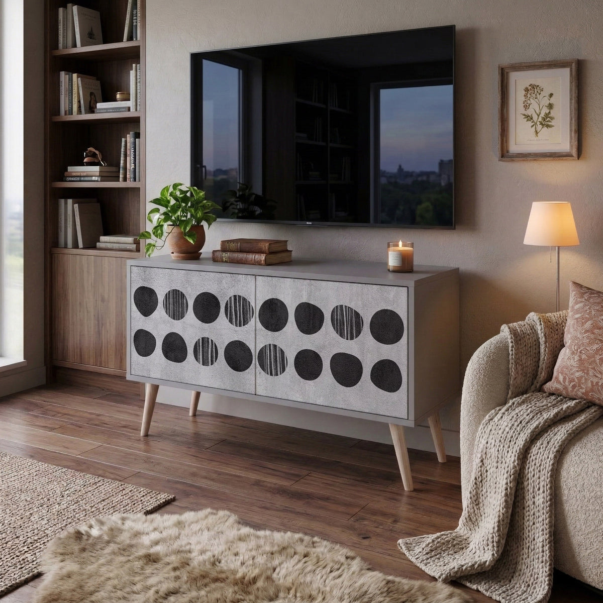 GHOSTLY GRADIENTS Mueble de TV Compacto de 2 puertas