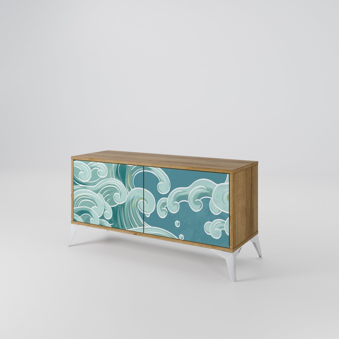 ASIAN SWAY Mueble de TV Compacto de 2 puertas